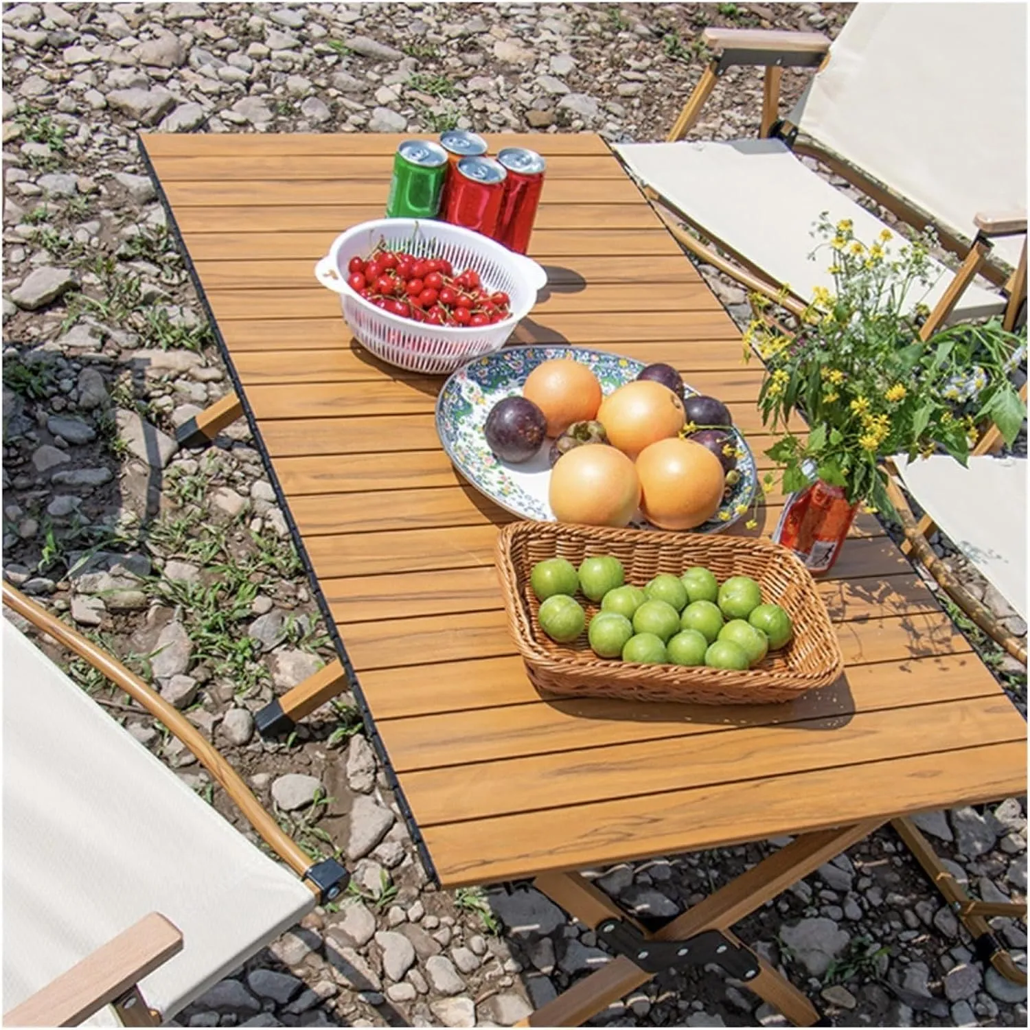 Folding Dining Table Outdoor Roll-Up Table with Storage Bag Tourist Folding Table for Picnic BBQ Foldable Camping Table Aluminum Alloy (Color : 117x60cm)