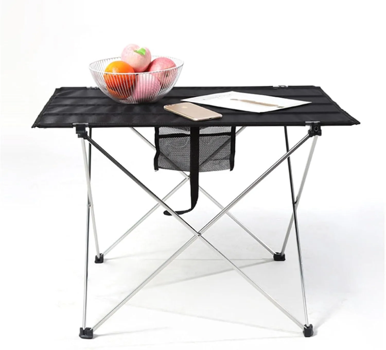 Folding Dining Table Ultralight Beach Aluminium Hiking Climbing Fishing Picnic Folding Tables Outdoor Travel Foldable Table Portable Camping Desk (Color : M-Orange)