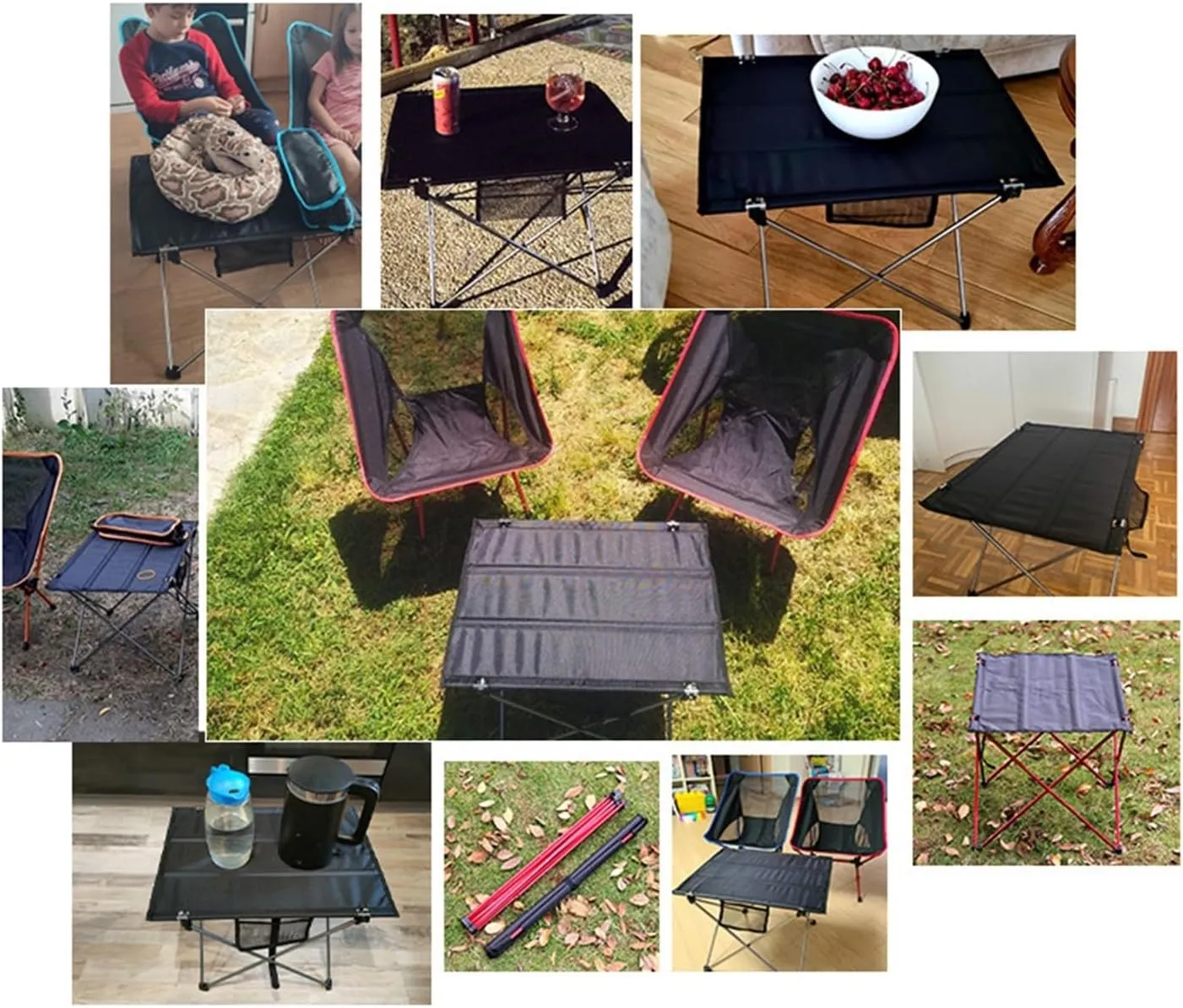 Folding Dining Table Ultralight Beach Aluminium Hiking Climbing Fishing Picnic Folding Tables Outdoor Travel Foldable Table Portable Camping Desk (Color : M-Orange)