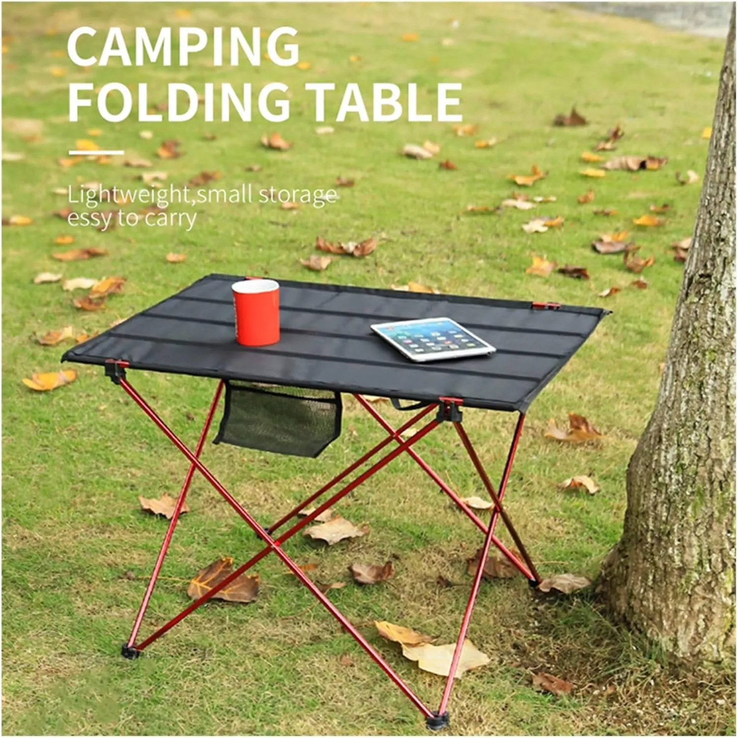 Folding Dining Table Ultralight Beach Aluminium Hiking Climbing Fishing Picnic Folding Tables Outdoor Travel Foldable Table Portable Camping Desk (Color : M-Orange)