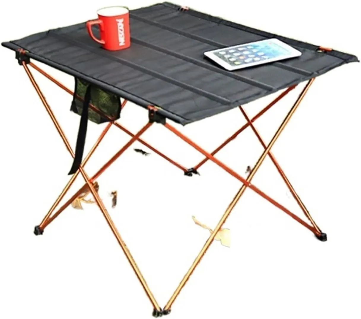 Folding Dining Table Ultralight Beach Aluminium Hiking Climbing Fishing Picnic Folding Tables Outdoor Travel Foldable Table Portable Camping Desk (Color : M-Orange)