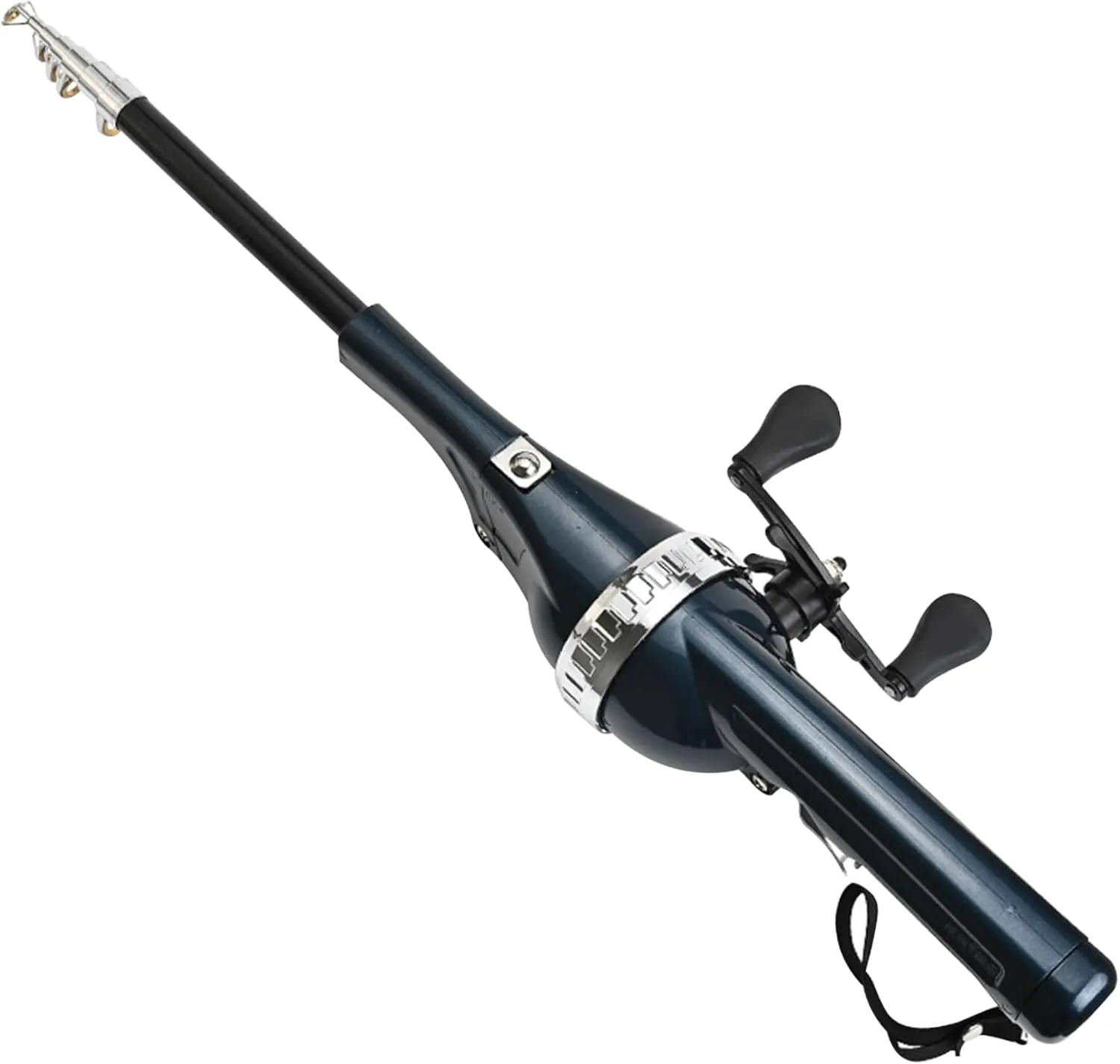 Folding Fishing Rod Telescopic Carbon Fiber Pocket Combo Fishing Rod with 80m Built-in Line Ergonomic Extendable Handle Portable Pole Telescopic and Reel Combo