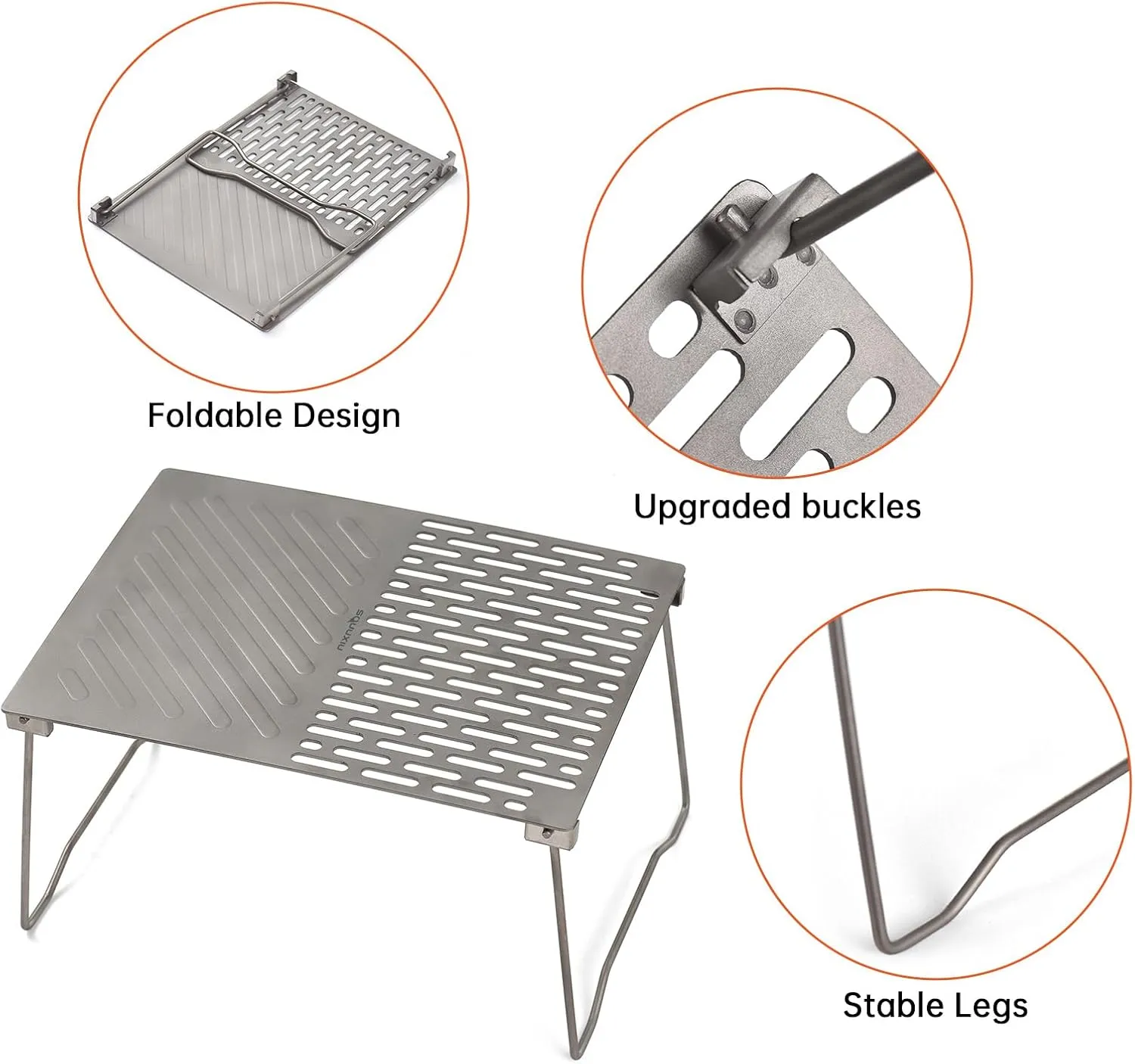 Folding Grill Table, Portable Camping Table, Lightweight Outdoor Hiking Camping Grill with Legs for Hiking Picnics Cooking Dining Kitchen (3)