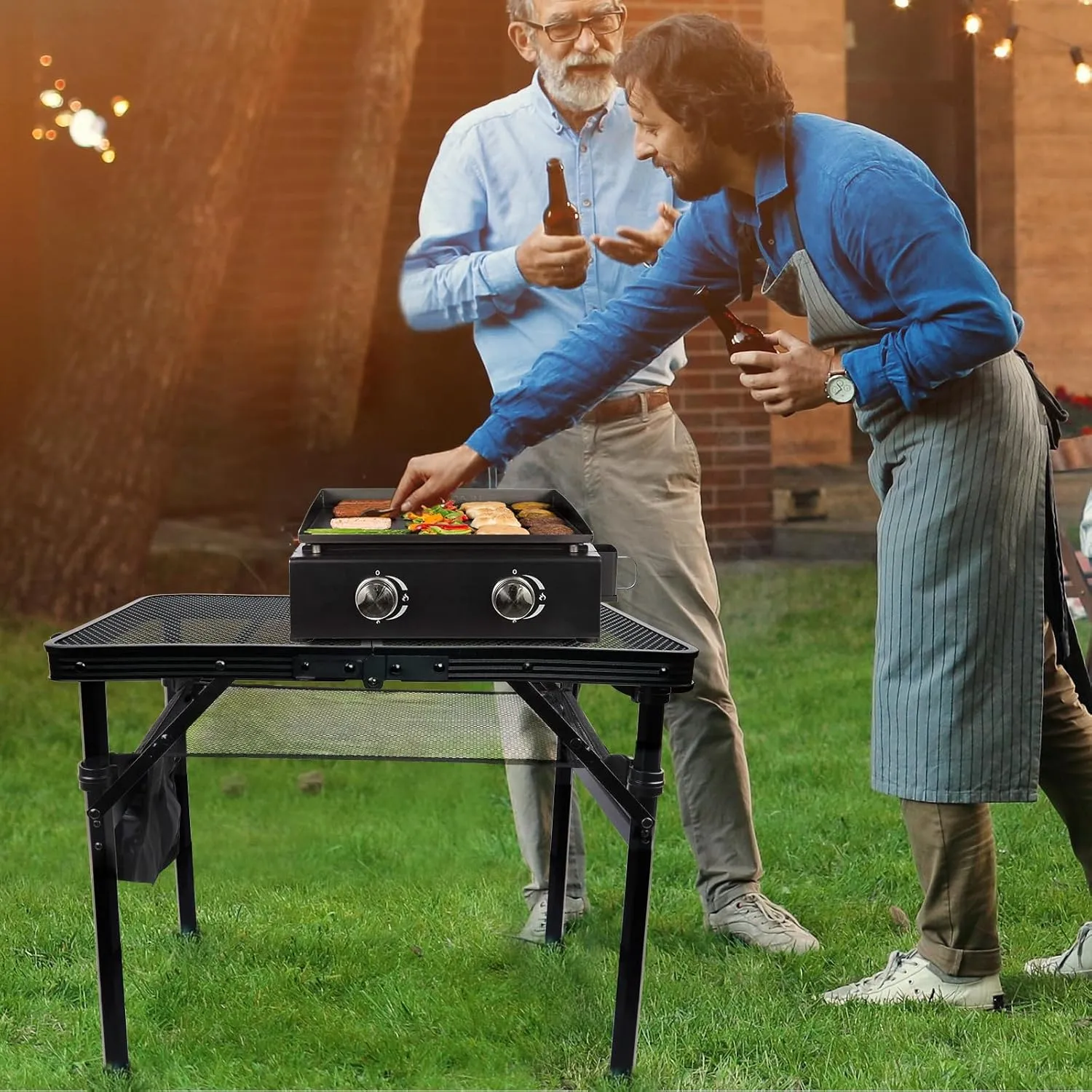 Folding Picnic Table for Grill Outdoor Camping Table with Portable Mesh Bag, Compact & Foldable for Easy Storage - Great for Picnic, Garden, Patio, Dining, BBQ, Party, Market 2Ft