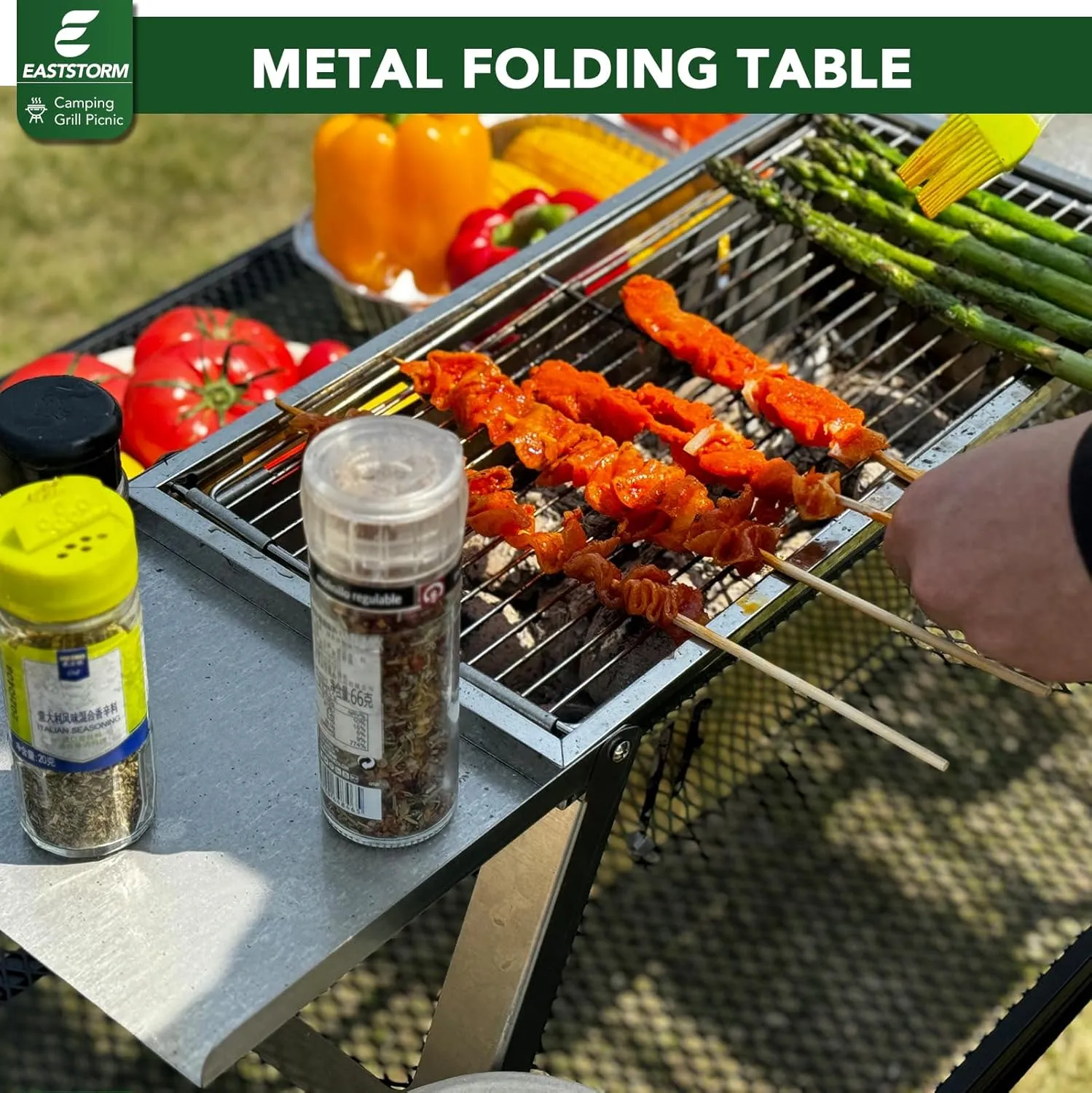 Folding Picnic Table for Grill Outdoor Camping Table with Portable Mesh Bag, Compact & Foldable for Easy Storage - Great for Picnic, Garden, Patio, Dining, BBQ, Party, Market 2Ft