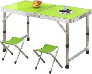 Folding Picnic Tables,Portable Kitchen Work Top Table,Heavy Duty Trestle for Party,Dinner,Buffet,Outdoor Garden,Camping Table,Lightweight Compact Table,Adjustable Height,Camping Accessories ( Size : M