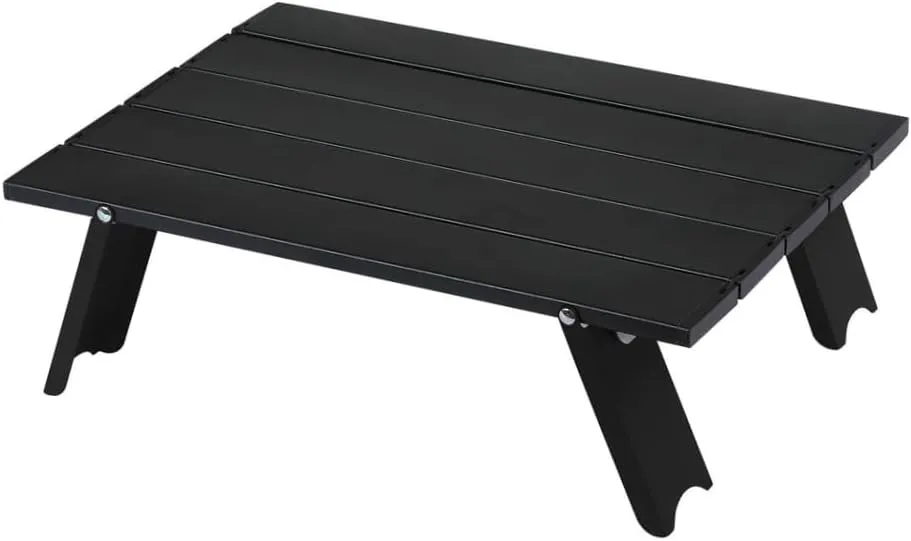 Folding Portable Camping Table Aluminium Picnic Table Travel Compact Camping Accessories Black