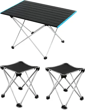 Folding Table and Chair Set, Light Portable Camping Table with Aluminum Table Top and Carrying Bag, for Outdoor, Picnic, Beach, Hiking, Fishing (Size : 40cm)
