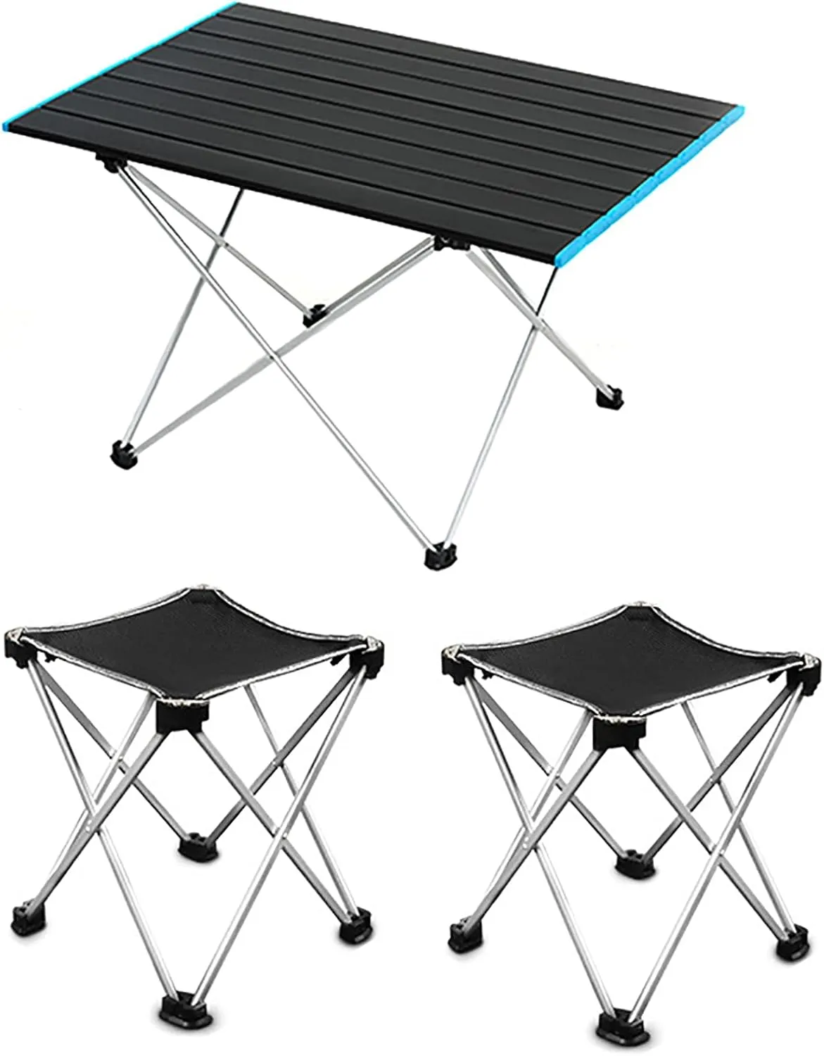Folding Table and Chair Set, Light Portable Camping Table with Aluminum Table Top and Carrying Bag, for Outdoor, Picnic, Beach, Hiking, Fishing (Size : 40cm)