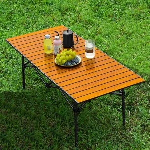 Folding Table Camping Table Picnic Table Aluminum Alloy Table with Easy Carry Bag for Outdoor Cooking, Beach (Color : A, Size : 150 * 57 * 50cm)