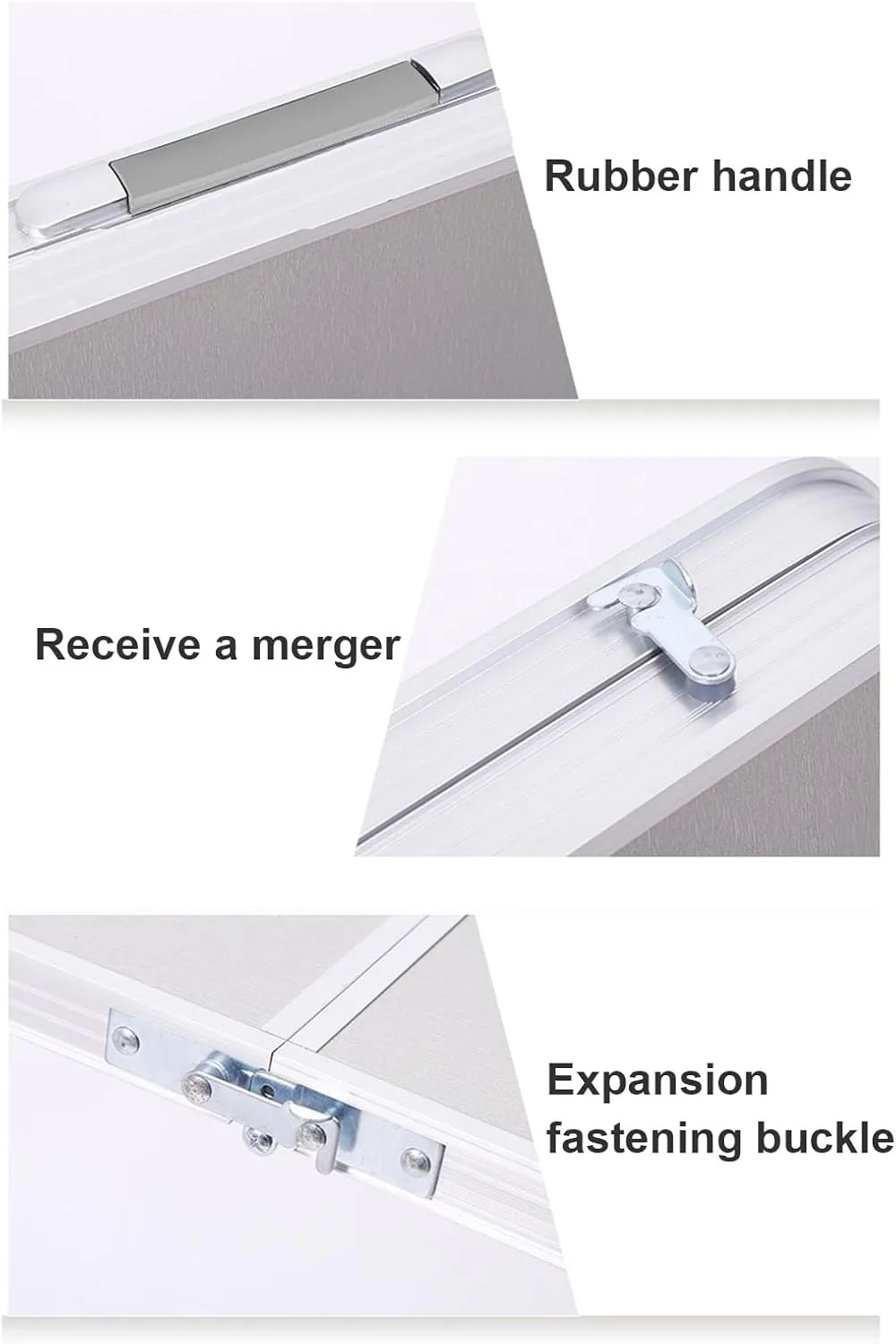 Folding Table, Outdoor Folding Table Heavy Duty Aluminum Alloy Height Adjustable Lightweight Camping Hiking Backpacking Picnic BBQ Portable Table White 1pc