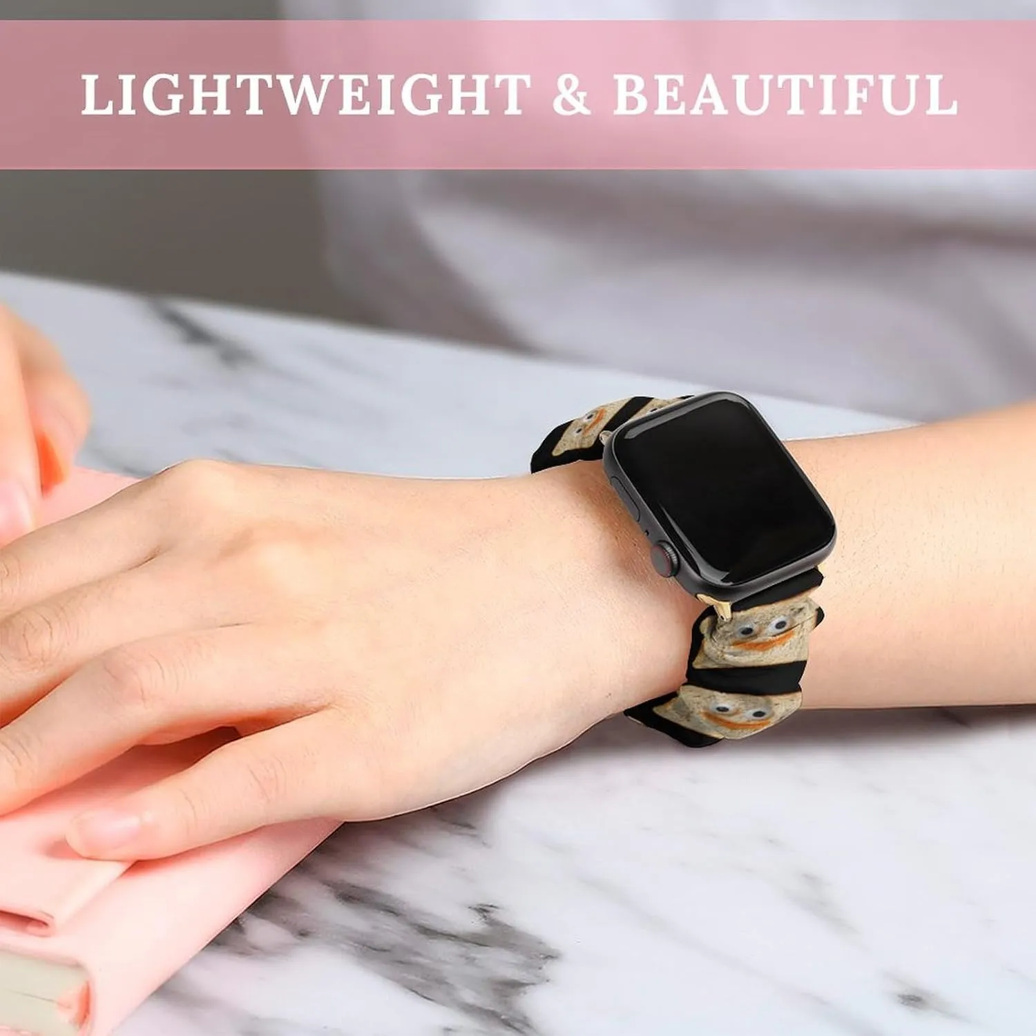 Funny Toast Slices Fashion Watch Strap Scrunchies Wristbands Compatible With IWatch Series