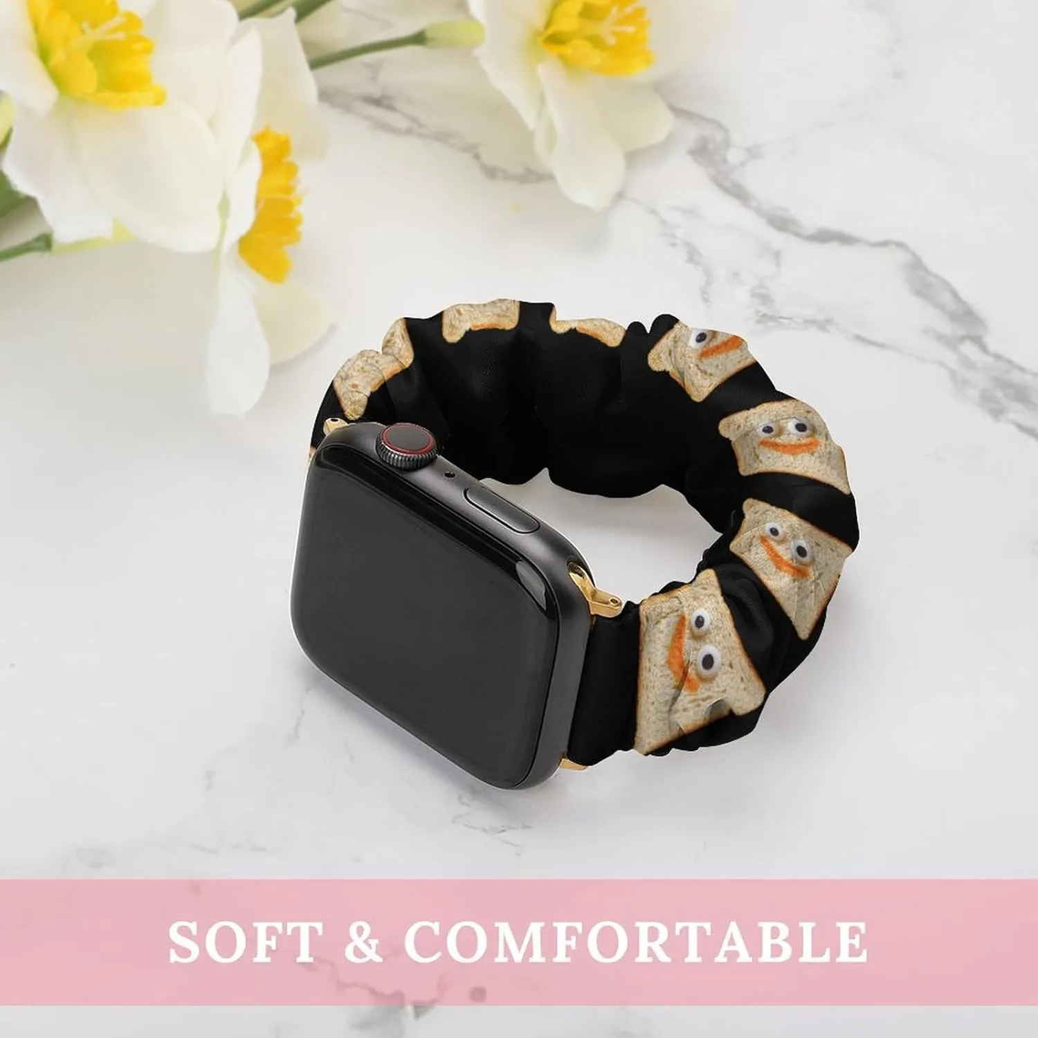 Funny Toast Slices Fashion Watch Strap Scrunchies Wristbands Compatible With IWatch Series
