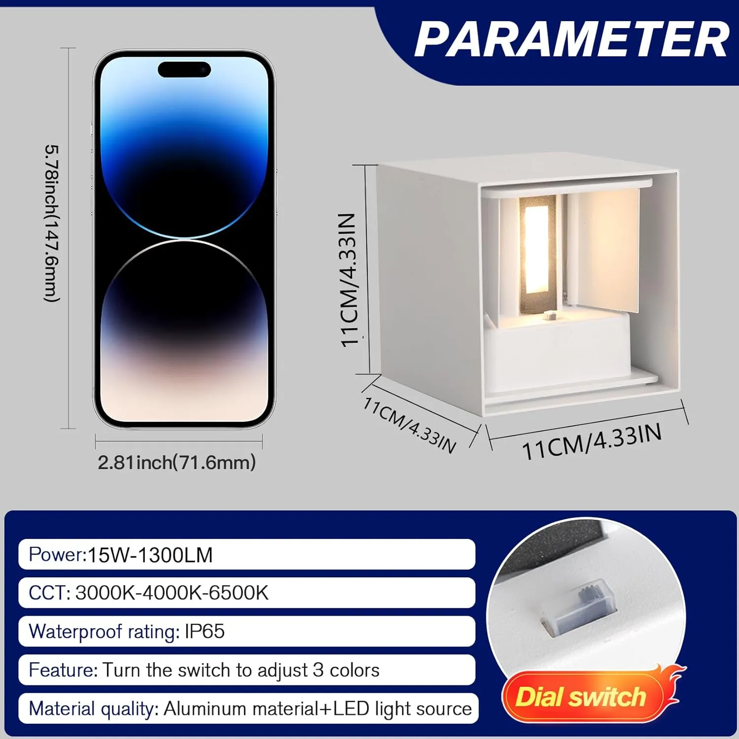 FUPE 15W 2Pack Led White Outdoor Wall Sconces Light Fixtures Modern Exterior/Interior Waterproof Porch Wall Mounted Lighting Outside Wall Lamps for Garden Shop Yard Patio Home Entryway Park Staircase