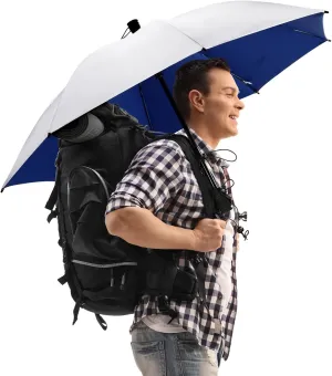 G4Free 46 Inch Large Hiking Umbrella Ultralight UV Silver Reflective Full-size Trekking Backpacking Umbrella