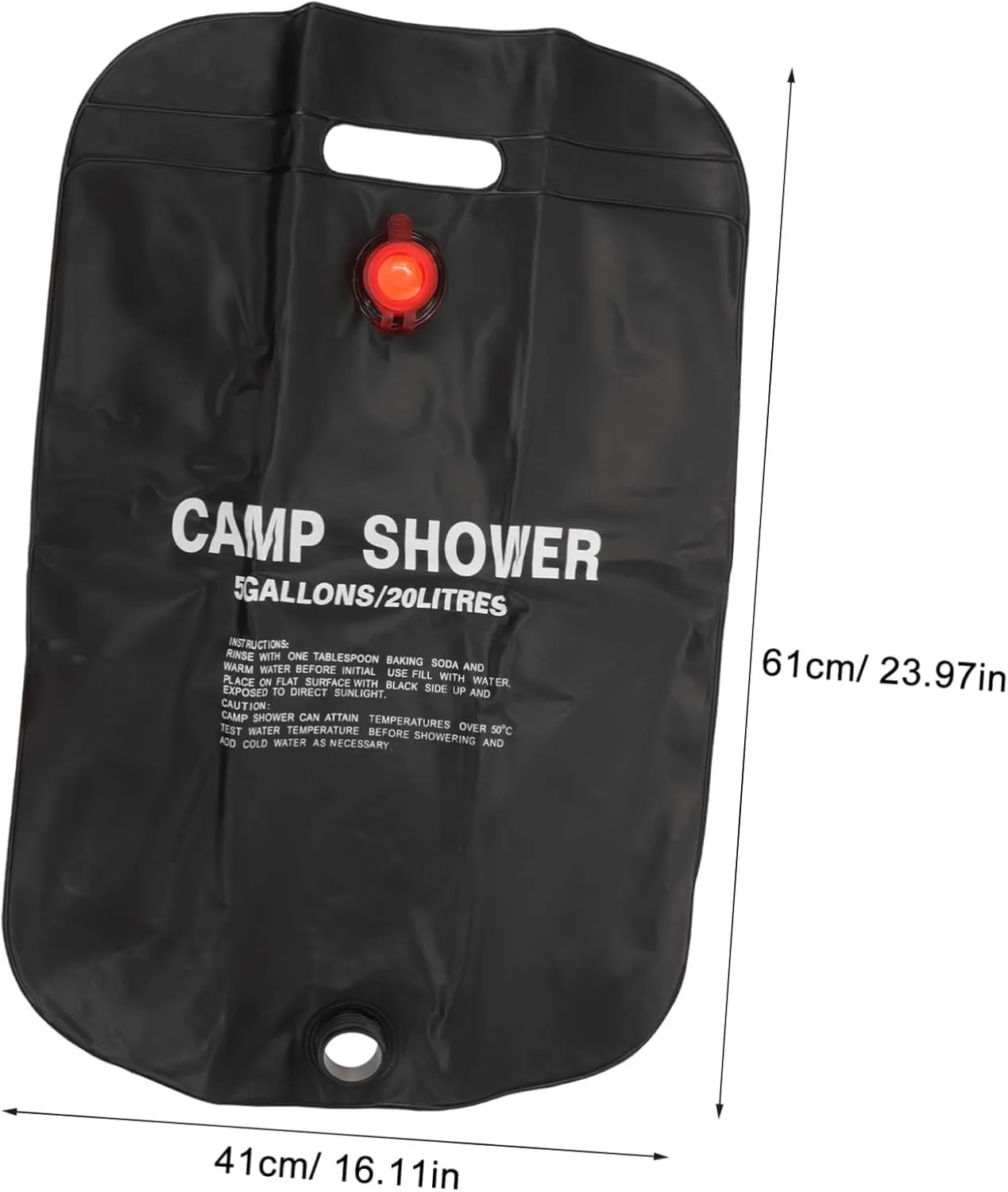 GANAZONO Water Bag Solar Powered Bath Bag Portable Solar Power Bank Camping Shower Bag Travel Backing Shower Bag
