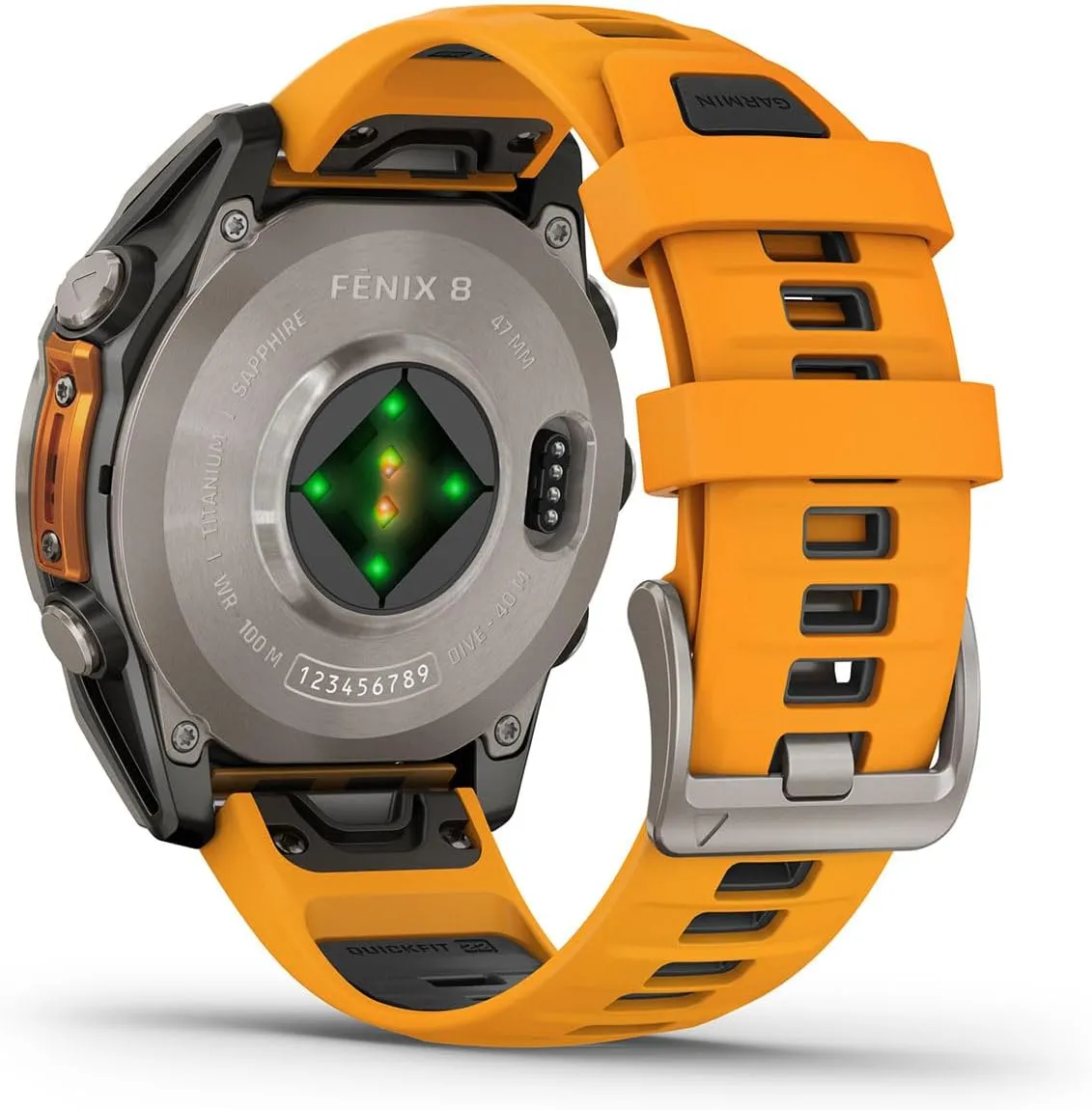 Garmin Fenix 8 AMOLED Sapphire (47mm, Titanium/Spark Orange) Multisport GPS Smartwatch Gift Box Bundle - 1.4" Touchscreen, Built-in LED Flashlight with PlayBetter Charger, Screens, Adapter, Case