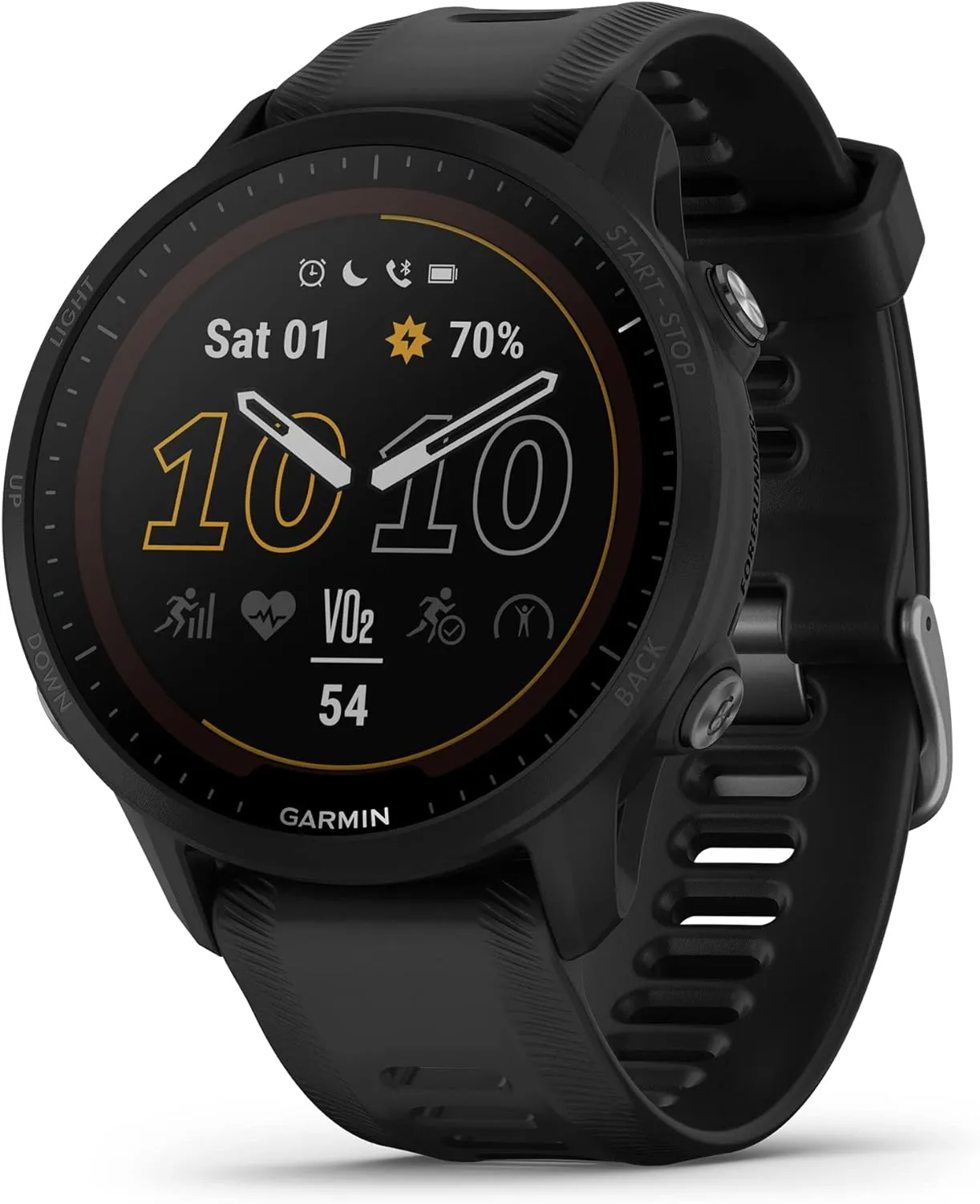 Garmin Forerunner® 955 Solar, GPS Running Smartwatch with Solar Charging Capabilities, Tailored to Triathletes, Long-Lasting Battery, Black (Renewed)