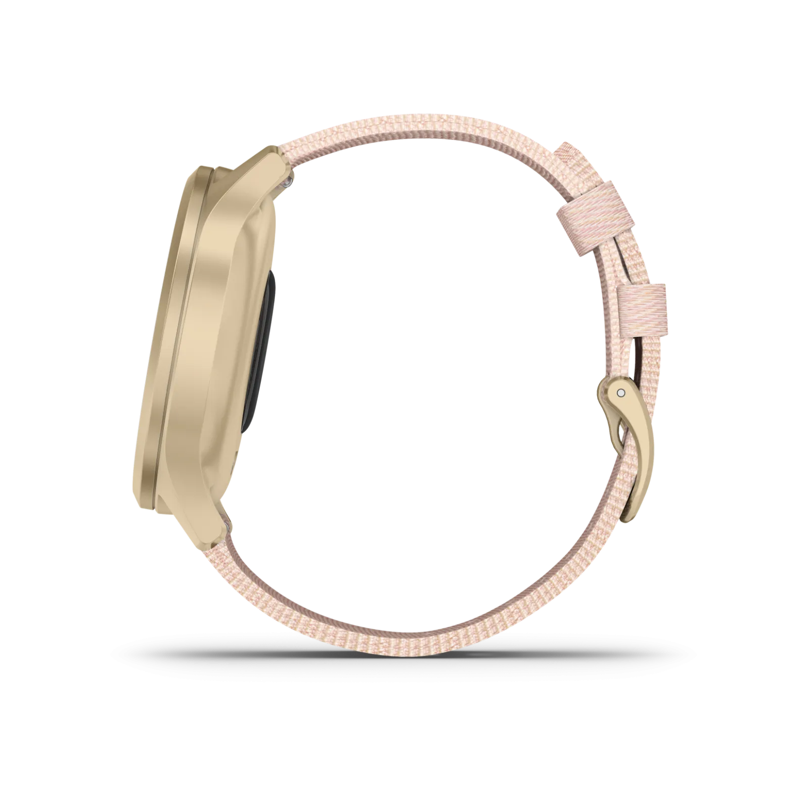 Garmin Vivomove 3 Style, Hybrid Smartwatch with Black Earbuds Bundle (Blush Pink/Gold, Nylon)