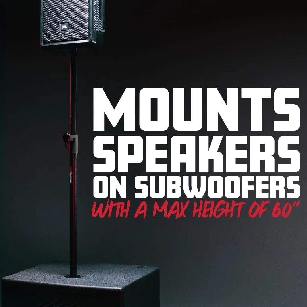 Gator Frameworks Standard Subwoofer/Speaker Pole Mount with Adjustable Height, (GFW-SPK-SUB60)