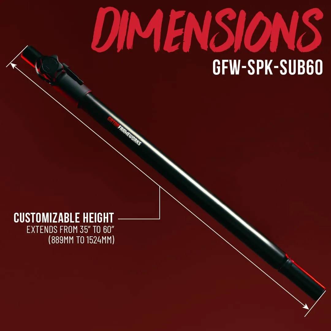 Gator Frameworks Standard Subwoofer/Speaker Pole Mount with Adjustable Height, (GFW-SPK-SUB60)
