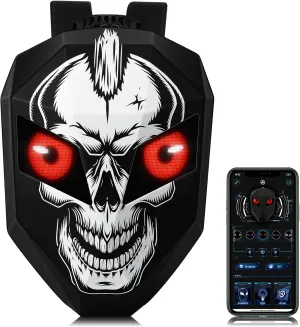 Gelrova Skull Knight LED Motorcycle Backpack, Hard Case Riding Backpack DIY Motorbike Laptop Bag Waterproof, Large Size 19inch