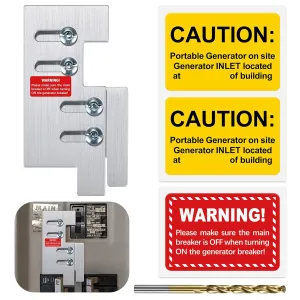 Generator Interlock for Eaton/Cutler Hammer Vertical Throw 150 or 200 amp Panels with 2 1/4 Inches Spacing, Brushed Nickel