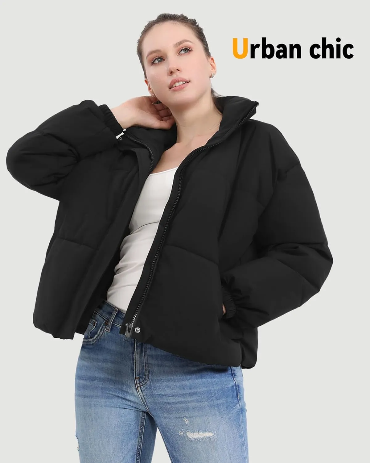 Genovega Heated Jacket Women Coat Short Midnight Black Waterproof Female Gifts