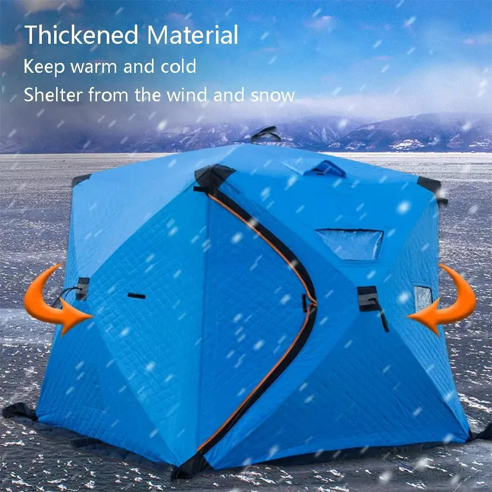 GeRRiT Camping Equipment Winter Fishing Tent Ice Fishing Shelter Thermal Reflective Fabric Three Layer Quilted Insulation Effect