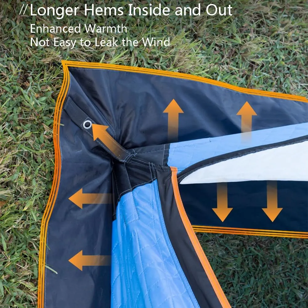 GeRRiT Camping Equipment Winter Fishing Tent Ice Fishing Shelter Thermal Reflective Fabric Three Layer Quilted Insulation Effect