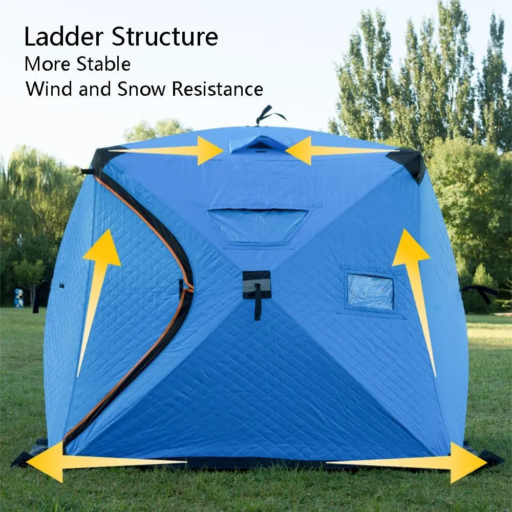 GeRRiT Camping Equipment Winter Fishing Tent Ice Fishing Shelter Thermal Reflective Fabric Three Layer Quilted Insulation Effect