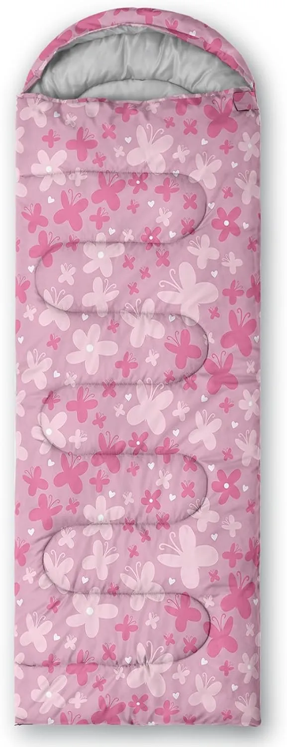 Girls Unicorn Camping Sleeping Bag,Lightweight & Waterproof,3 Season Warm & Cold Weather,Portable,Beautiful Purple Lavender Sleeping Bag for Boys Girls Adults,Traveling,Camping,Hiking