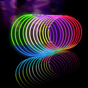 Glow Sticks Bulk 100ct 22'' Glow Necklaces with Connectors, for Party Festivals Raves Birthday Wedding
