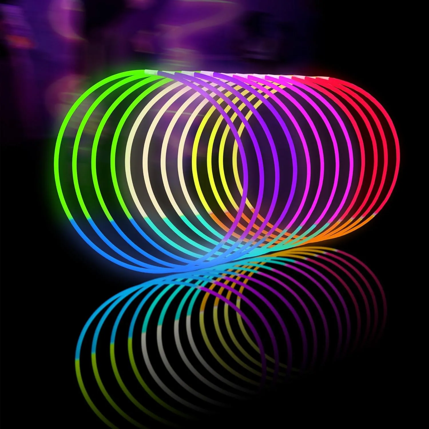 Glow Sticks Bulk 100ct 22'' Glow Necklaces with Connectors, for Party Festivals Raves Birthday Wedding