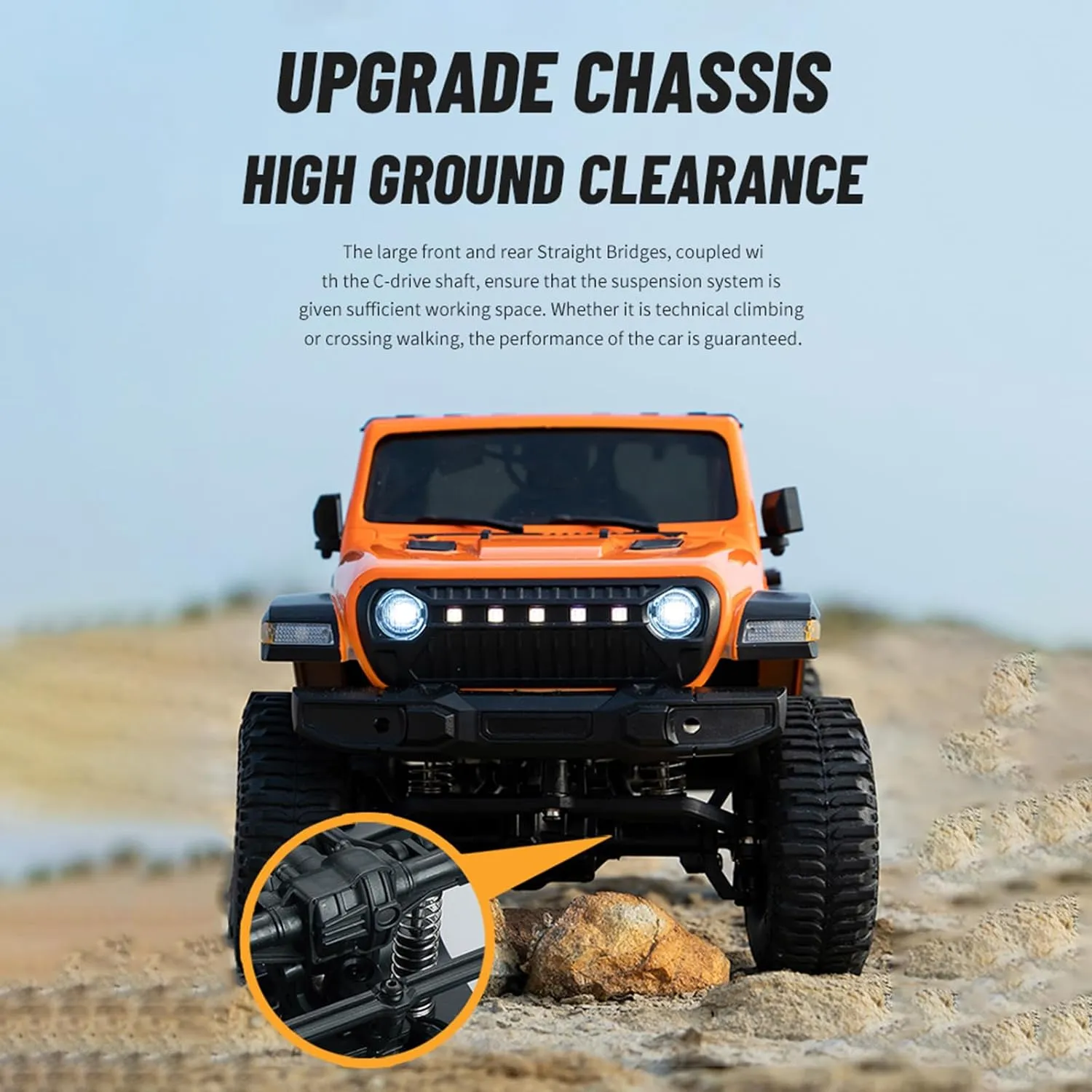 GoolRC RC Crawler 4WD RC Truck, D870 RC Rock Crawler, 1:18 Scale Remote Control Truck, All Terrains Off Road Climbing Car, 2.4GHz Electric Vehicle with LED Light for Adults, Include 3 Batteries (Grey)
