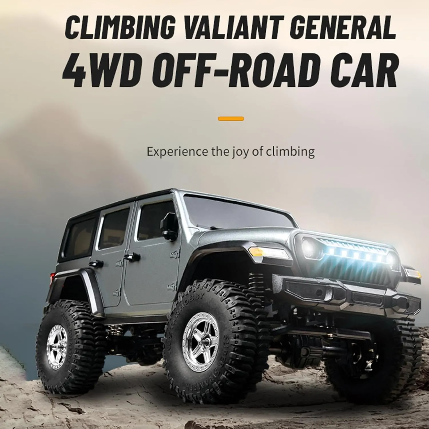 GoolRC RC Crawler 4WD RC Truck, D870 RC Rock Crawler, 1:18 Scale Remote Control Truck, All Terrains Off Road Climbing Car, 2.4GHz Electric Vehicle with LED Light for Adults, Include 3 Batteries (Grey)