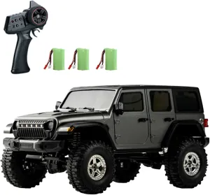 GoolRC RC Crawler 4WD RC Truck, D870 RC Rock Crawler, 1:18 Scale Remote Control Truck, All Terrains Off Road Climbing Car, 2.4GHz Electric Vehicle with LED Light for Adults, Include 3 Batteries (Grey)