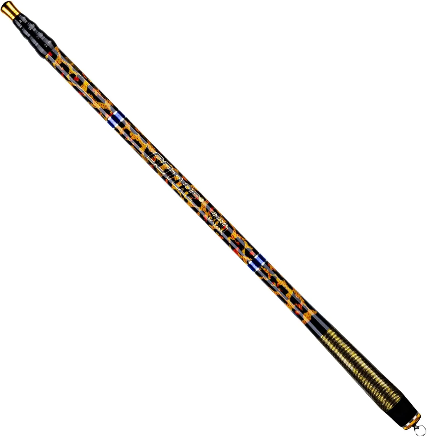 Goture Mini Pocket Fishing Pole - 28 Tone, Portable Carbon Ultralight High Strength Stream River Dike Lake Fishing Pole, 15FT Leopard Print