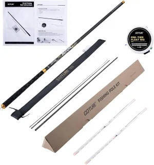 Goture Tenkara Fishing Rod Kit, Telescopic Portable Collapsible Bass Crappie Catfish Rod, 30T Carbon Fiber Inshore Stream Trout Pole, Seeker Series Fishing Pole 12 14.4 18 20.3 22.7 FT with Tip Set