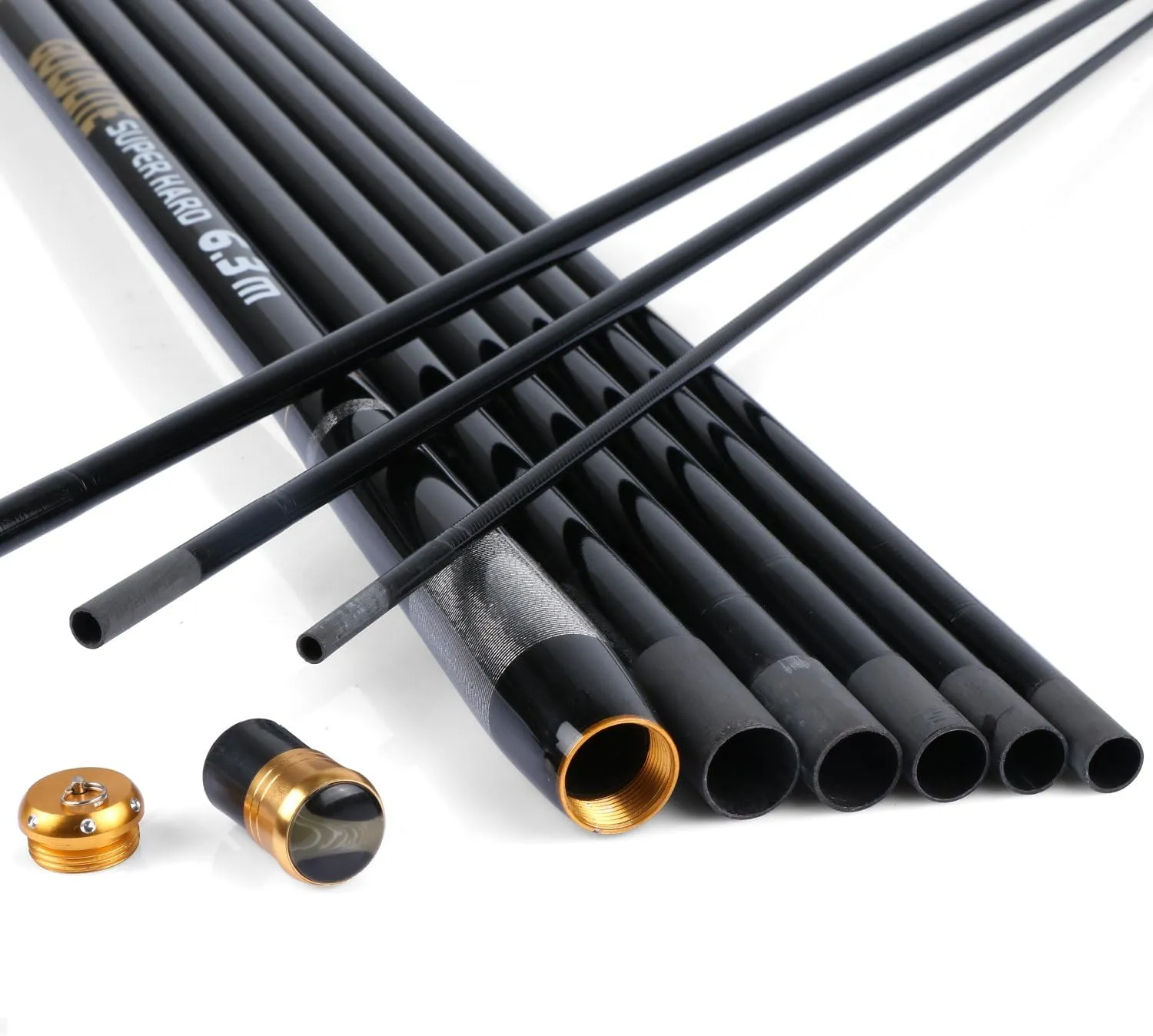 Goture//Telescopic Tenkara Fishing Rod//Ultralight Travel Fishing Rod,Portable Collapsible Bass Crappie Rod,1 Piece Carbon Fiber Inshore Stream Trout Pole 10 12 15 18 21 24 Free Tip Set(Top 3 Segment)