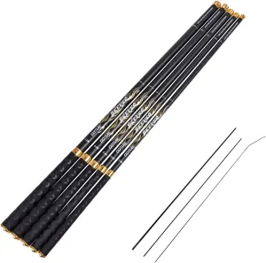Goture//Telescopic Tenkara Fishing Rod//Ultralight Travel Fishing Rod,Portable Collapsible Bass Crappie Rod,1 Piece Carbon Fiber Inshore Stream Trout Pole 10 12 15 18 21 24 Free Tip Set(Top 3 Segment)