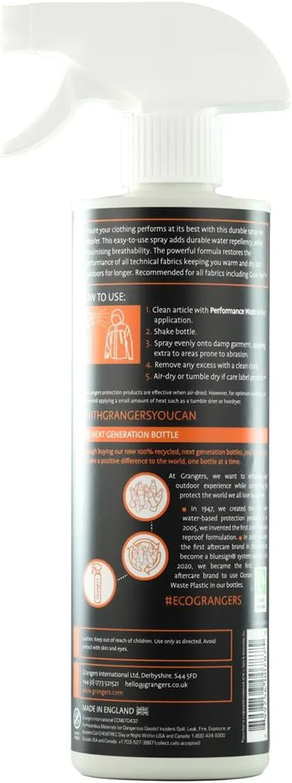 Grangers Performance Repel Plus Spray-on Waterproofing Treatment for Fabrics, 16.9 oz / 500ml