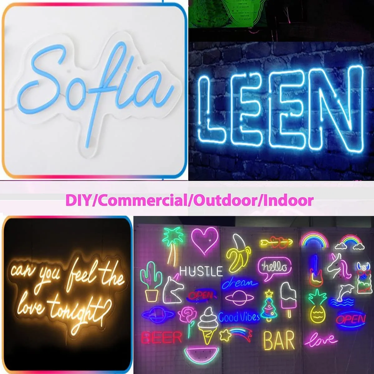 Green Neon LED Strip Lights, 16.4ft 12V Waterproof Flexible Light for Indoor/Outdoor Decoration (Includes Power Adapter)