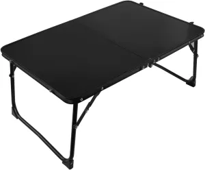 Grill Camping Table, Folding Camping Table Portable Rubber Handle Heavy Duty Aluminum Alloy Anti-Slip Multifunction Outdoor Hiking Picnic BBQ Portable Tea Table ﻿ Black