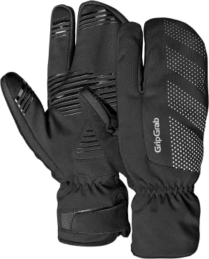GripGrab Ride Windproof Deep Winter Lobster 3-Finger Cycling Gloves Thermal Fleece Lined Padded Windproof Cold Weather Water-Repellent