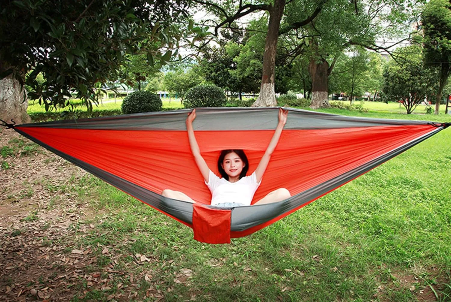 Hammock for Camping Double Hammocks Gear for The Outdoors Backpacking Survival or Travel - Portable Lightweight Parachute Nylon,A