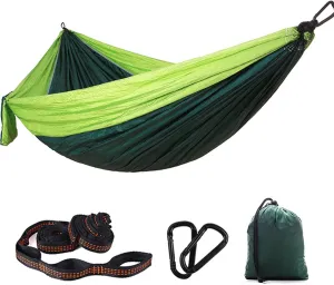 Hammock for Camping Double Hammocks Gear for The Outdoors Backpacking Survival or Travel - Portable Lightweight Parachute Nylon,A