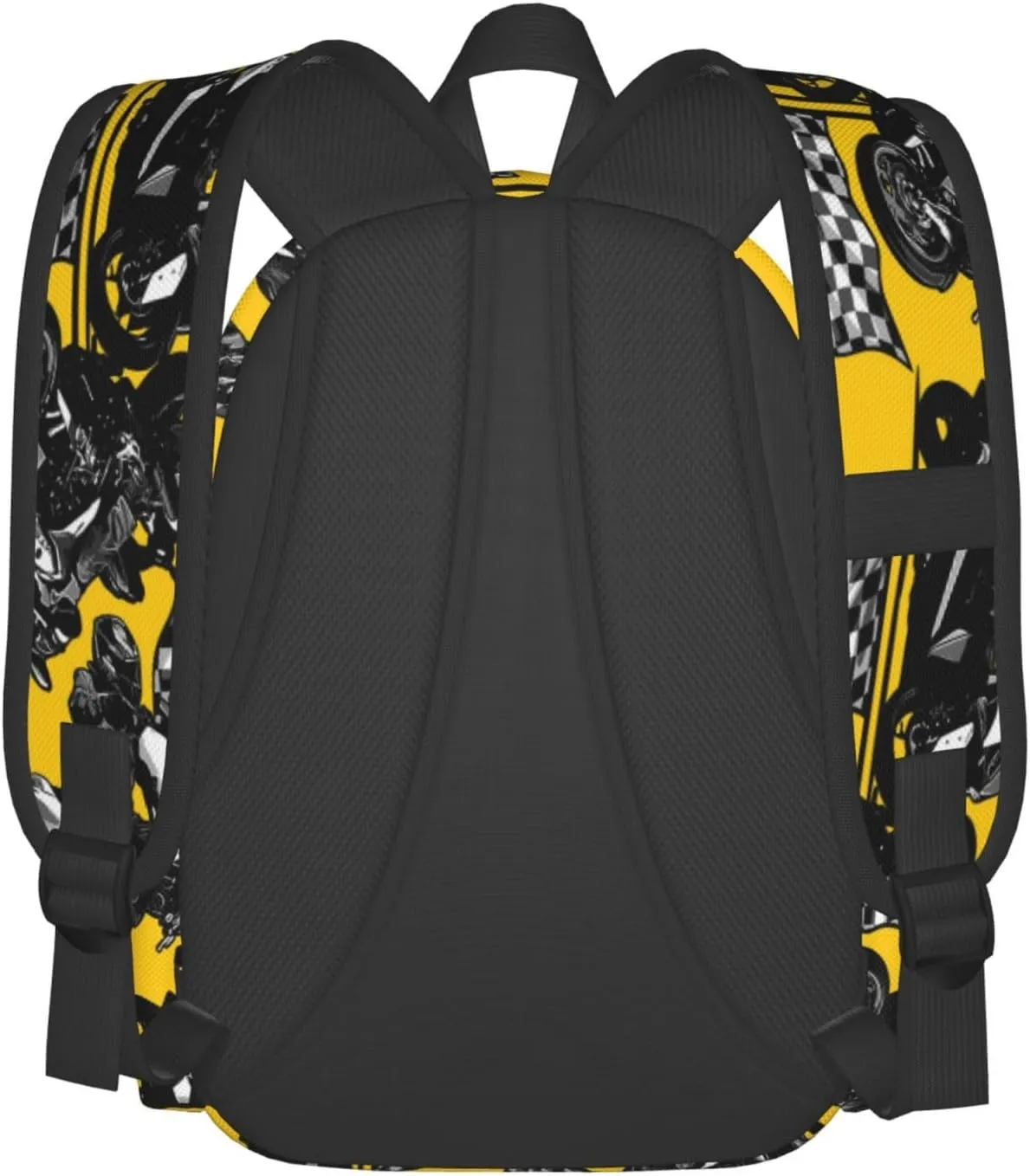 Handsome Motorcycle Rider With Checkered Flag Laptop Backpack Shoulder Bag Laptop Pack Travel Backpacks Commuter Back Pack Casual Daypack Bags With Side Pockets