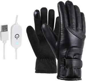 Happyyami USB Heated Gloves :Winter Motorcycle Riding Electric Heating Gloves Warm Gloves Thermal Heating Glove