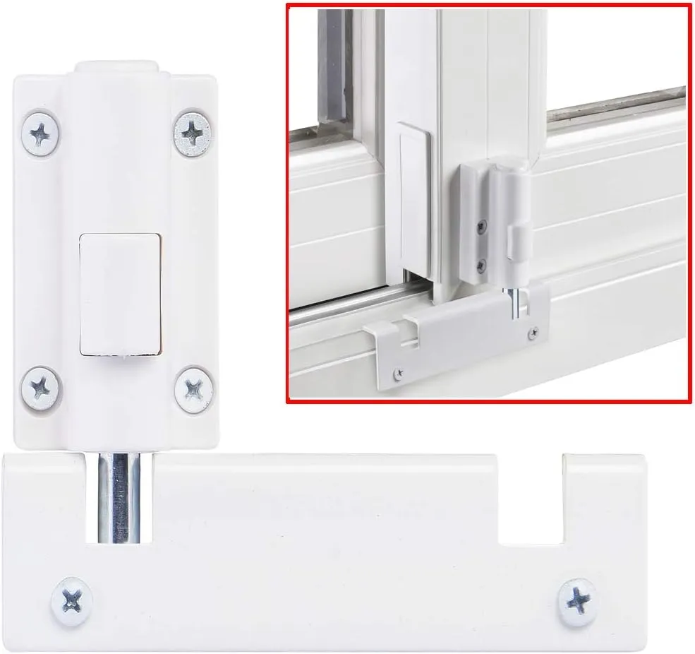 HauSun Patio Sliding Door Security Foot Lock Kick Lock, Fits on Top Rail-Childproof patio Door guardian-or Bottom Rail-Foot Operated-Keep Your Family Safe and Secure(1 Pack,White)